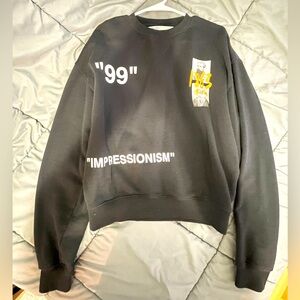 Off-White Black and Yellow Graphic Crewneck Sweater